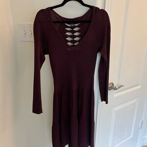 Victoria's Secret Deep Burgundy Long Sleeve Dress